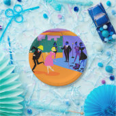 Retro städtisches Dachspitze-Party-Papierplatte Pappteller (Party)