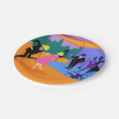 Retro städtisches Dachspitze-Party-Papierplatte Pappteller (Schrägansicht)