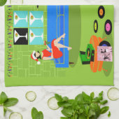 Retro städtisches Weihnachtspaar-Geschirrtuch Handtuch (Gefaltet)