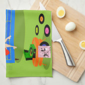 Retro städtisches Weihnachtspaar-Geschirrtuch Handtuch (Viertel Falte)