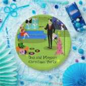 Retro städtisches Weihnachtspaar-Papier Pl Pappteller (Party)