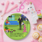 Retro städtisches Weihnachtspaar-Papier Pl Pappteller (Party)