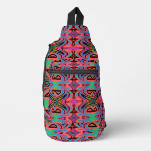Retro-Stamm Rosa Regenbogen Crossbody Bag