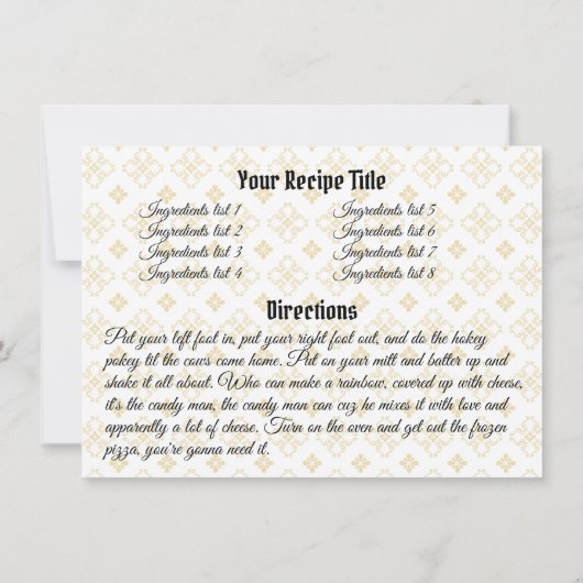 Retro-Stand Mixer Backkochbuch Rezept-Karte Einladung (Rückseite)