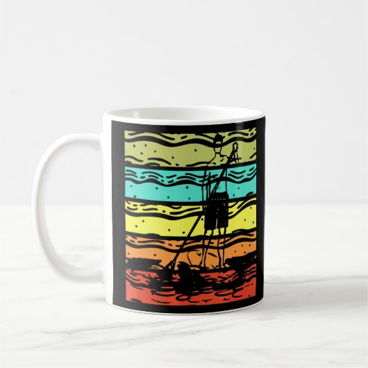 Retro Stand Up Paddleboarding Paddleboarder Outdoo Kaffeetasse (Links)