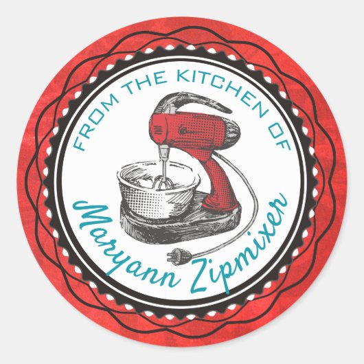 Retro Standmischer aus der Küche des Aufklebers Runder Aufkleber (Vorderseite)