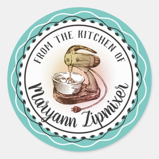 Retro Standmischer aus der Küche des Aufklebers Runder Aufkleber (Vorderseite)