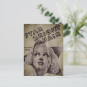 Retro Star Bright Haar Retro-Werbe-Postkarte Postkarte (Stehend Vorderseite)