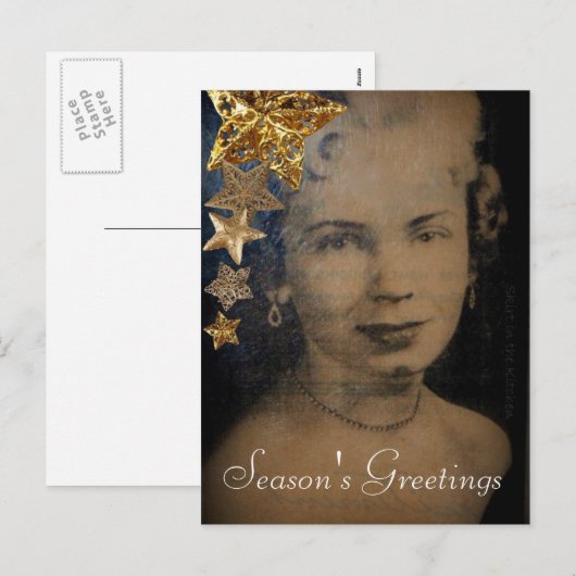 'Retro Star' Feiertagspostkarte (Vorne/Hinten)