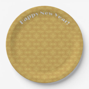 Retro Star in Circle Yellow Paper Tellern Pappteller