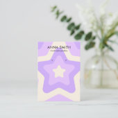 Retro Star Lila Groovy Vintag Earring Display Visitenkarte (Stehend Vorderseite)