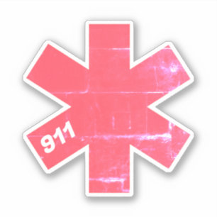 Retro Star of Life EMS 911 Aufkleber