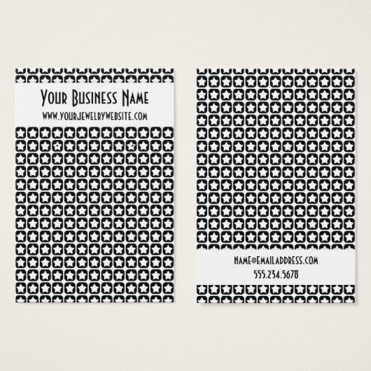 Retro Star Patterns BW Earring Display Card (Vorne & Hinten)