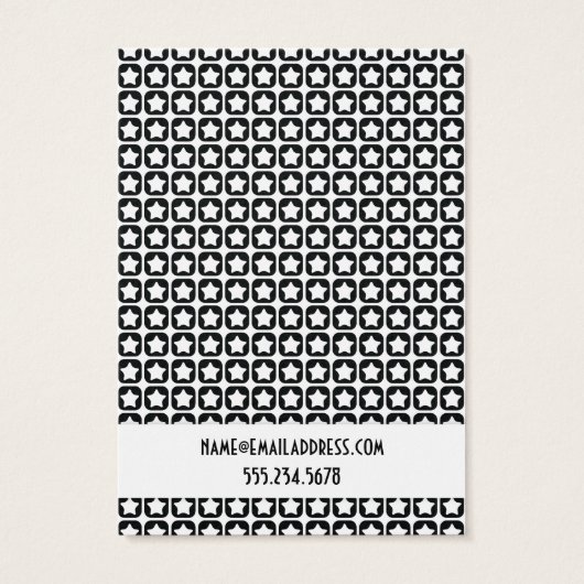 Retro Star Patterns BW Earring Display Card (Rückseite)