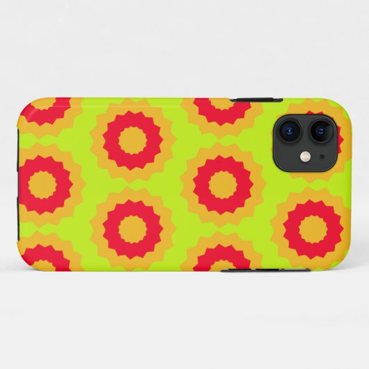 Retro Star Red Orange Lime Green Case-Mate iPhone Hülle (Rückseite (Horizontal))