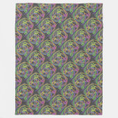 Retro Star Scribble Swirl Fleece Blanket (Vorderseite)