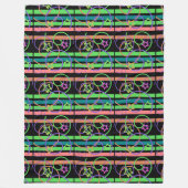 Retro Star Stripe Swirl Fleece Blanket (Vorderseite)
