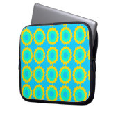 Retro Star Turquoise & Yellow iPhone / iPad Gehäus Laptopschutzhülle (Vorderseite Links)