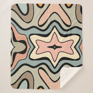 Retro Starburst Abstract Art Throw Blanket Sherpadecke
