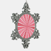 Retro Starburst Background - Red Schneeflocken Zinn-Ornament (Links)