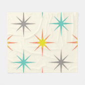 Retro Starburst Mid-Century Pattern Fleecedecke (Vorderseite (Horizontal))