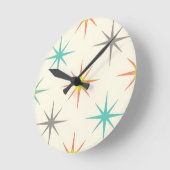 Retro Starburst Mid-Century Pattern Runde Wanduhr (Winkel)