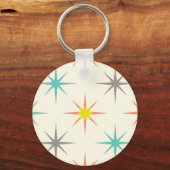Retro Starburst Mid-Century Pattern Schlüsselanhänger (Rückseite)
