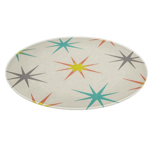 Retro Starburst Mid-Century Pattern Schneidebrett (Ecke)