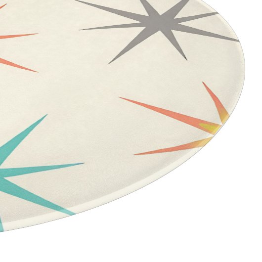 Retro Starburst Mid-Century Pattern Schneidebrett (Ecke)