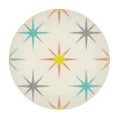 Retro Starburst Mid-Century Pattern Schneidebrett (Vorderseite)
