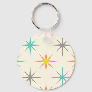 Retro Starburst Muster der Mitte des Jahrhunderts Schlüsselanhänger