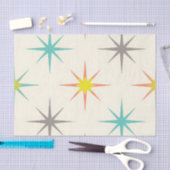 Retro Starburst Muster der Mitte des Jahrhunderts Seidenpapier (Handwerk)