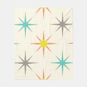 Retro Starburst Muster des mittleren Jahrhunderts Fleecedecke
