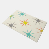 Retro Starburst-Muster im Stil der Mitte des 20. J Fußmatte (Schrägansicht)