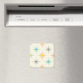 Retro Starburst-Muster im Stil der Mitte des 20. J Magnet (In Situ (Geschirrspüler))