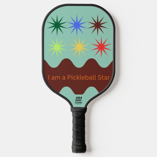 Retro Starburst Pickleball Star Paddle (Vorderseite)