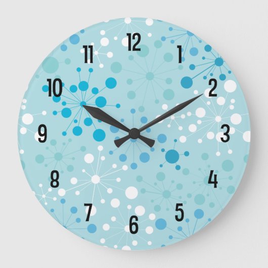 Retro Starburst Wall Clock Große Wanduhr (Vorderseite)