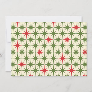 Retro-Starbursts im Mid-Century-Modern-Weihnachtss Einladung