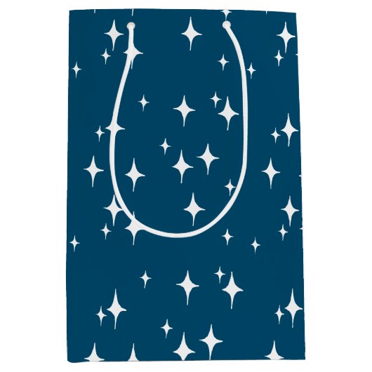 Retro Stardust Sternexplosion Stars Neujahr Mittlere Geschenktüte (Vorderseite)