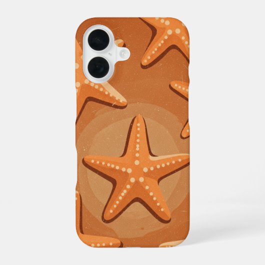 Retro Starfish Pattern iPhone 16 Hülle (Rückseite)