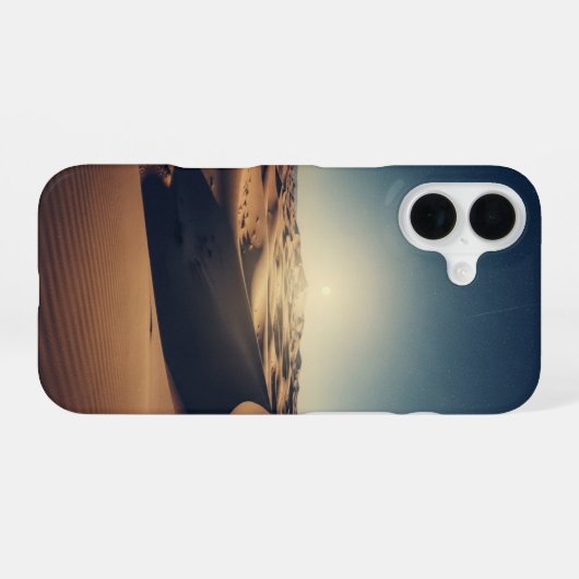 Retro Starry Desert Landscape iPhone 16 Hülle (Rückseite (Horizontal))