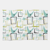 Retro Stars Boomerang Plätze Mitte des Jahrhundert Geschirrtuch (Horizontal)