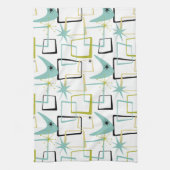 Retro Stars Boomerang Plätze Mitte des Jahrhundert Geschirrtuch (Vertikal)