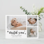 Retro Stars Boy Birth Announccard Ankündigung (Stehend Vorderseite)