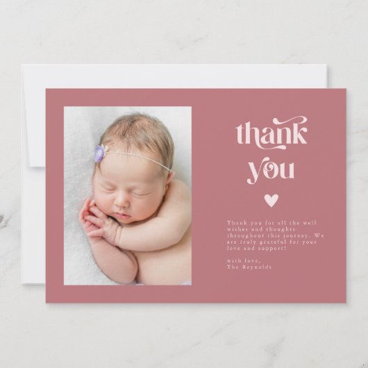 Retro Stars Boy Dusty Pink Geburtsankündigung Ankündigung (Rückseite)