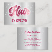 Retro Stars Drehbuch Imitate Silberfolie Visitenkarte (Vorne/Hinten)