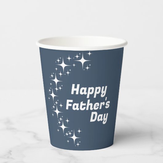 Retro Stars "Happy Vatertag" Papiertasse Pappbecher (Rückseite)