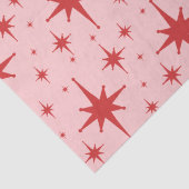 Retro Stars Mitte Jahrhundert Modernes Atomrosa & Seidenpapier (Detail)