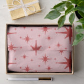 Retro Stars Mitte Jahrhundert Modernes Atomrosa & Seidenpapier (Geschenk)