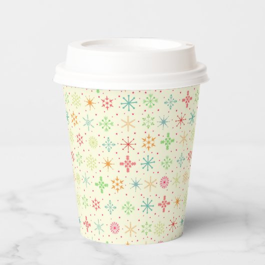 Retro Stars Paper Cups Pappbecher (Vorderseite)